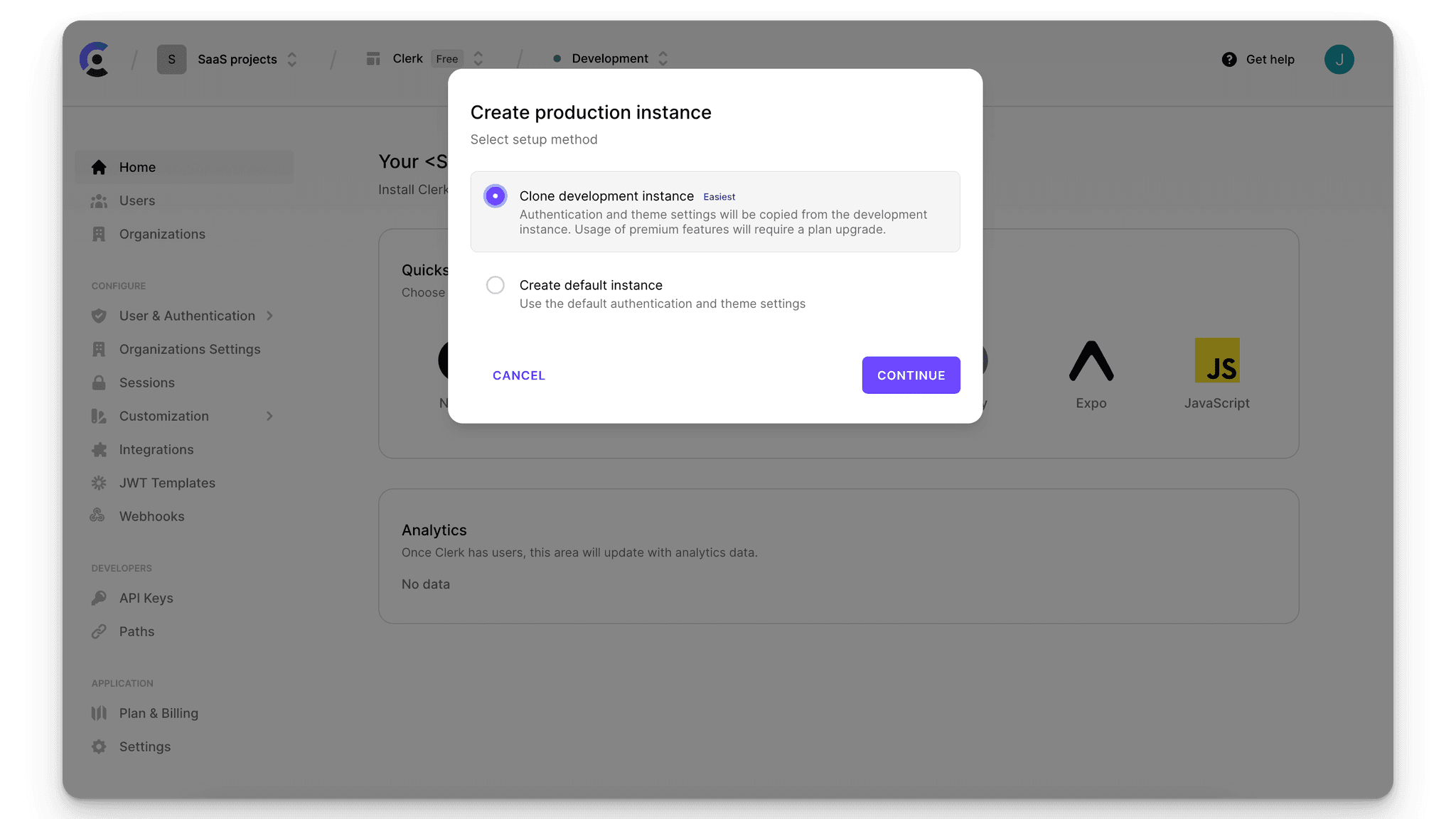 Production Modal